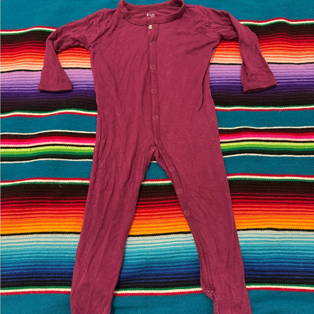Kyte BABY Maroon Snap-Front Footed Pajamas